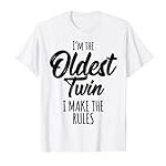 Twins Shirt Matching Birthday Sibling Oldest Twin T-Shirt