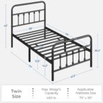 Yaheetech Classic Metal Platform Bed Frame Mattress Foundation with Victorian Style Iron-Art Headboard/Footboard/Under Bed Storage/No Box Spring Needed/Twin Size Black