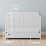 Graco Hadley 5-in-1 Convertible Crib with Drawer (White) – GREENGUARD Gold Certified, Crib with Drawer Combo, Full-Size Nursery Storage Drawer, Converts to Toddler Bed, Daybed