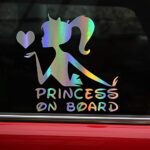 Meitinalife Princess on Board Stickers Baby Kids ON Board Funny Car Stickers and Decals Baby in Car Styling Bumper Sticker Windshield Window Vinyl Decal for Car Body Door Decoration 5.51″x5.7″ (9)