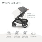 UPPAbaby Vista V3 Stroller – Full-Size Single-to-Double Stroller System – Toddler Seat, Bug Shield, Rain Shield, and Storage Bag Included – Greyson (Charcoal Mélange/Carbon Frame/Saddle Leather)