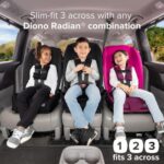 Diono Radian 3R, 3-in-1 Convertible Car Seat, Rear Facing & Forward Facing, 10 Years 1 Car Seat, Slim Fit 3 Across, Pink Blossom