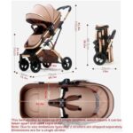 Tandem Carriage Double Baby Stroller for Newborn, Twins Stroller Detachable Pushchair Shock Absorbing Twin Baby Pram Stroller for Infant and Toddler Can Sit and Lie Down(Brown)