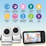 HelloBaby Video Baby Monitor with 2 Cameras and 5 Inch Split Screen Display, Remote Control Cameras with Night Vision and Temprature Monitoring