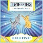 High Five Twin Pins: Two Enamel Pins (Cat Pins, Cat Decorations, Cat Gifts for Cat Lovers, Cat Accessories)